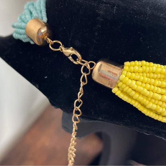 28”-31” multi strand yellow, light blue, & gold seed beads. NIP. 23 strands - Picture 6 of 7